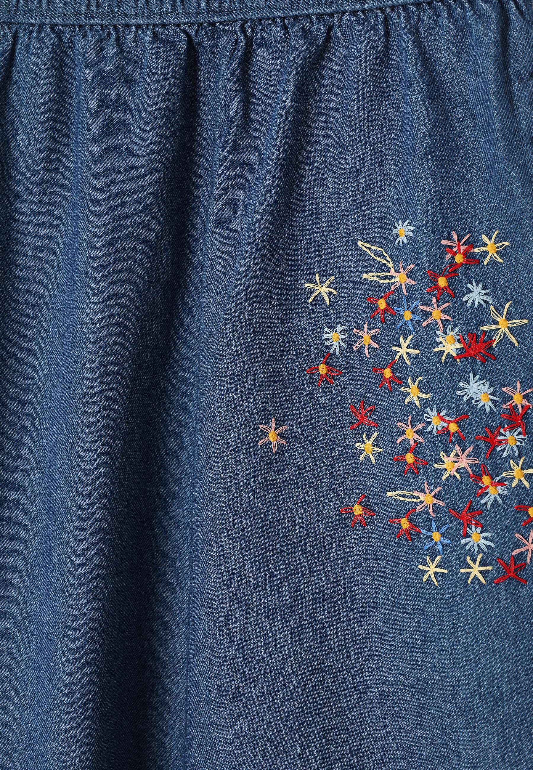 DENIM SKIRT WITH EMBROIDERY - MELIA NAVY BLUE 2