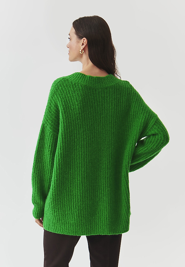 LADIES' OVERSIZE JUMPER WITH A CREW NECKLINE — ONYX LADIES' OVERSIZE JUMPER WITH A CREW NECKLINE — ONYX ZIELONY 4