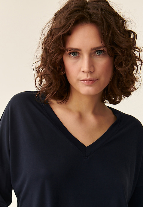 LADIES' KIMONO-LIKE BLOUSE SELENITA NAVY BLUE 2