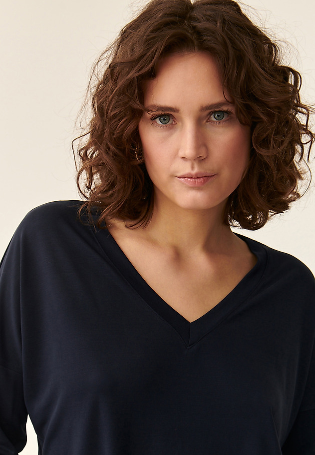 LADIES' KIMONO-LIKE BLOUSE SELENITA LADIES' KIMONO-LIKE BLOUSE SELENITA NAVY BLUE 4