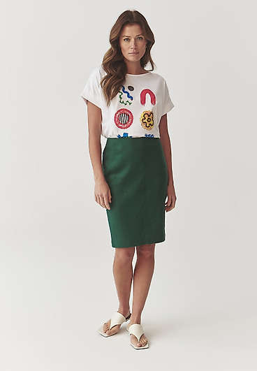 LNIANA SPÓDNICA OŁÓWKOWA Z BAWEŁNIANĄ PODSZEWKĄ - MONOLI 1 LNIANA SPÓDNICA OŁÓWKOWA Z BAWEŁNIANĄ PODSZEWKĄ - MONOLI 1