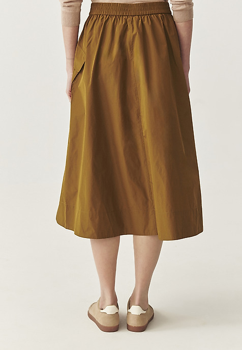 CASUAL MIDI SKIRT WITH POCKETS - KONI GREEN 2