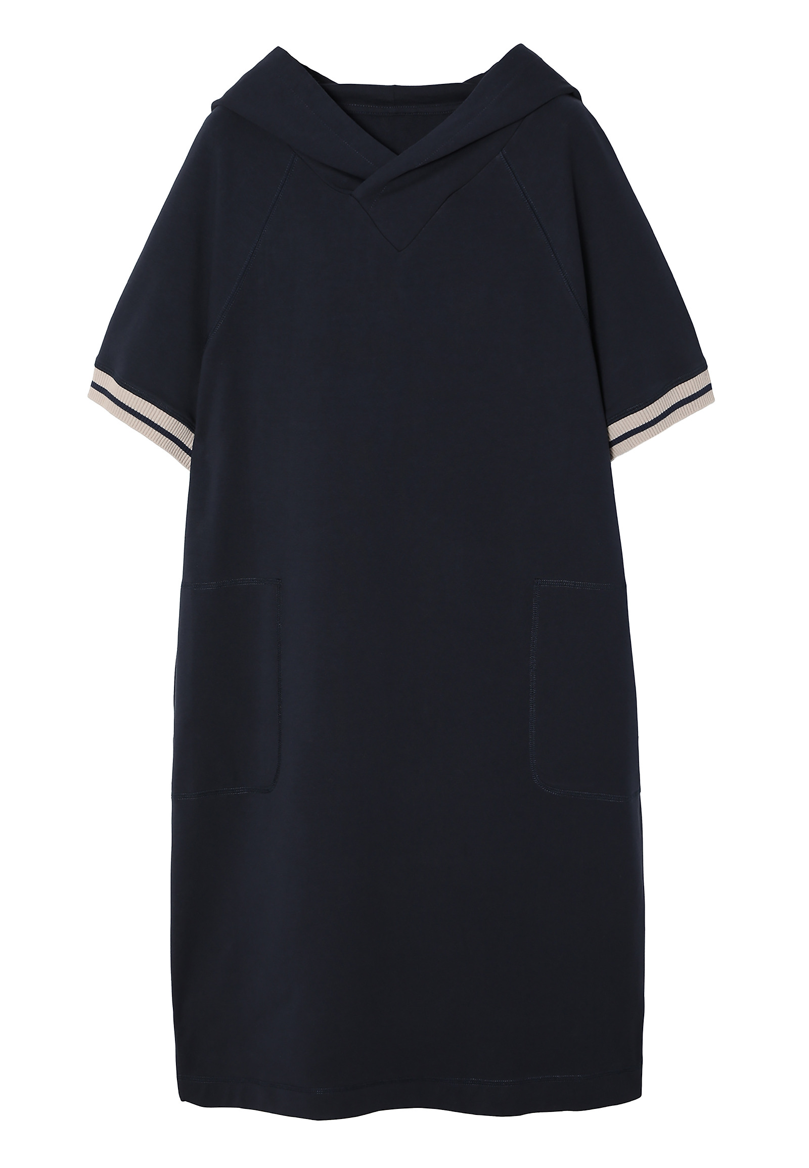 DZIANINOWA SUKIENKA Z KAPTUREM I KIESZENIAMI - JOY DZIANINOWA SUKIENKA Z KAPTUREM I KIESZENIAMI - JOY GRANATOWY 97765