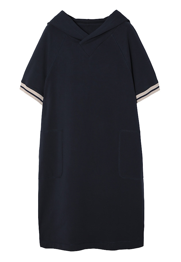 DZIANINOWA SUKIENKA Z KAPTUREM I KIESZENIAMI - JOY DZIANINOWA SUKIENKA Z KAPTUREM I KIESZENIAMI - JOY GRANATOWY 5