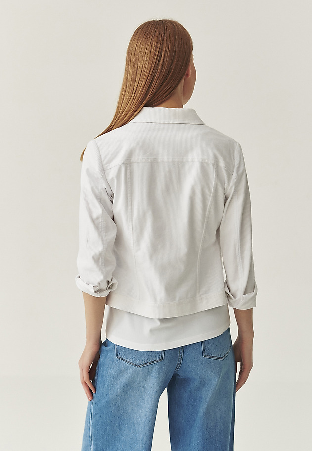 STRIPED DENIM JACKET - BESKA 1 STRIPED DENIM JACKET - BESKA 1 BIAŁY 2