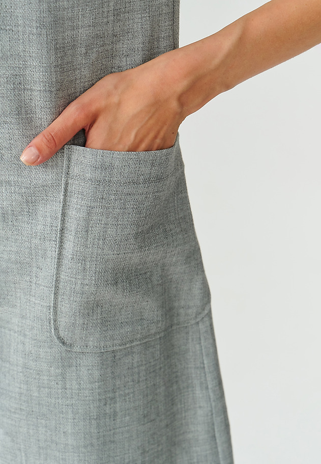 CLASSIC LADIES’ DRESS WITH 3/4 SLEEVES SKAPI CLASSIC LADIES’ DRESS WITH 3/4 SLEEVES SKAPI SZARY 6