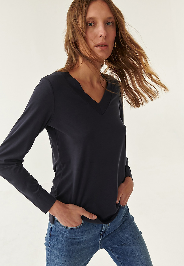 LONG SLEEVE LADIES' BLOUSE JONKA LONG SLEEVE LADIES' BLOUSE JONKA NAVY BLUE 1