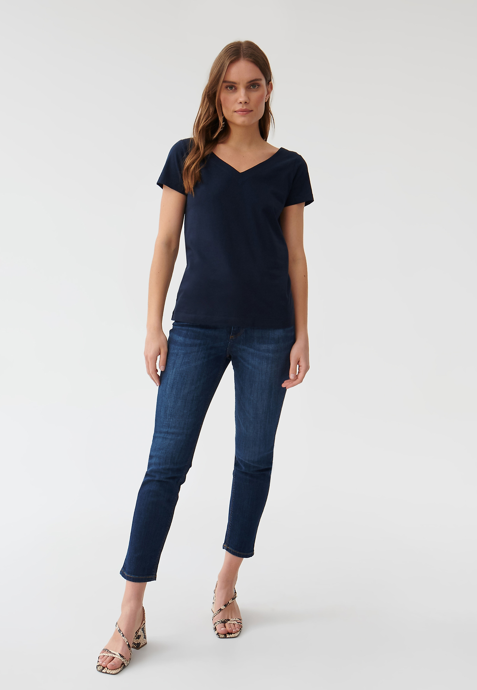 DAMSKA BLUZKA DZIANINOWA TRIKO DAMSKA BLUZKA DZIANINOWA TRIKO GRANATOWY 79857