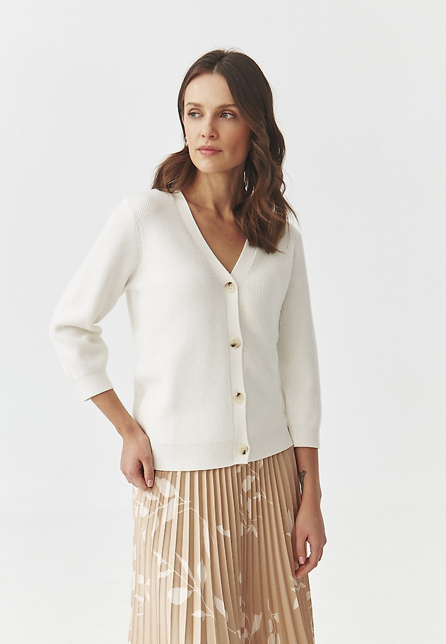 CARDIGAN TRICOTAT RIPSAT — LUMI CARDIGAN TRICOTAT RIPSAT — LUMI ECRU 5