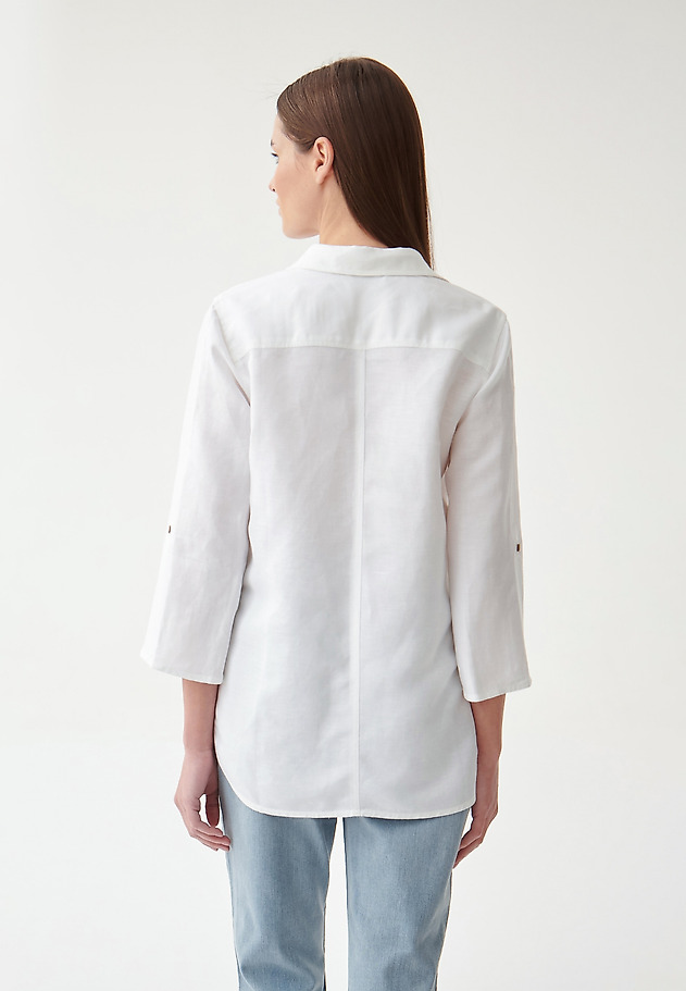 LADIES' LONG BLOUSE WITH POCKETS BALEKO LADIES' LONG BLOUSE WITH POCKETS BALEKO WHITE 4