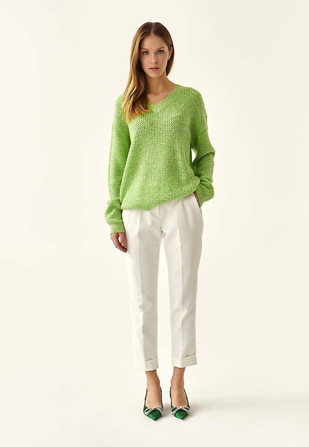 STRUKTURALNY SWETER DAMSKI LASO STRUKTURALNY SWETER DAMSKI LASO ZIELONY 2