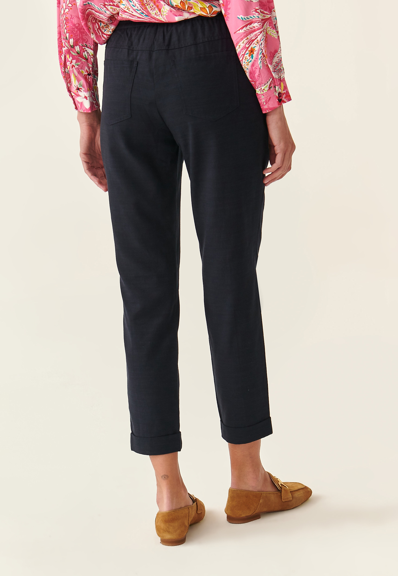 LADIES' TROUSERS WITH SEWN ON POCKETS SUMIKO LADIES' TROUSERS WITH SEWN ON POCKETS SUMIKO NAVY BLUE 87030