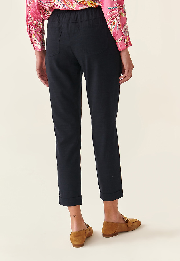 LADIES' TROUSERS WITH SEWN ON POCKETS SUMIKO LADIES' TROUSERS WITH SEWN ON POCKETS SUMIKO NAVY BLUE 4
