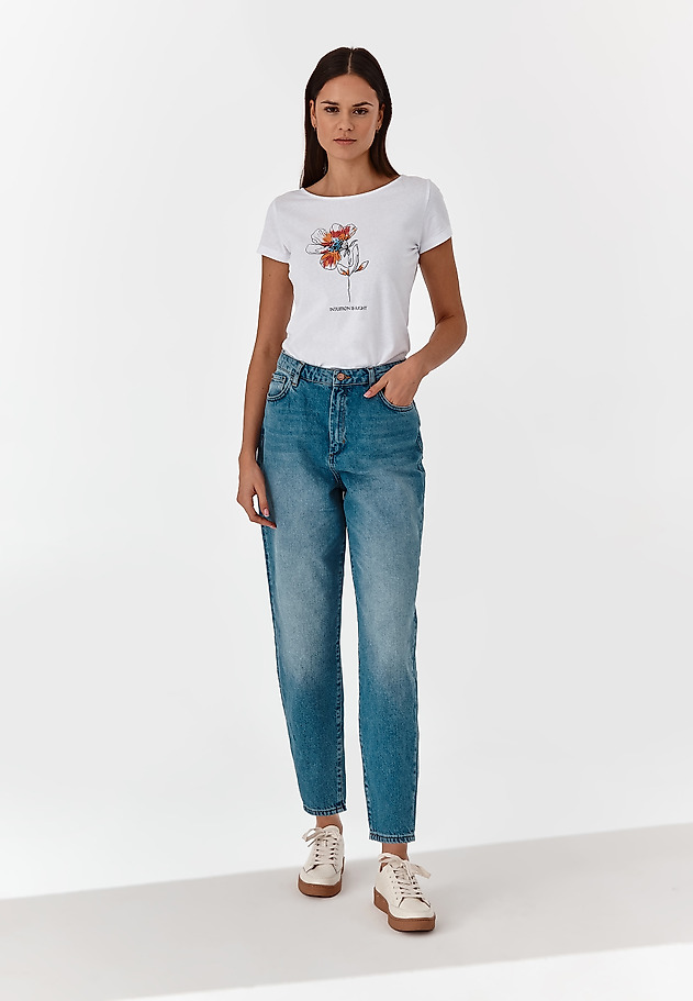 BAWEŁNIANY T-SHIRT DAMSKI ALBINA BAWEŁNIANY T-SHIRT DAMSKI ALBINA BIAŁY 4