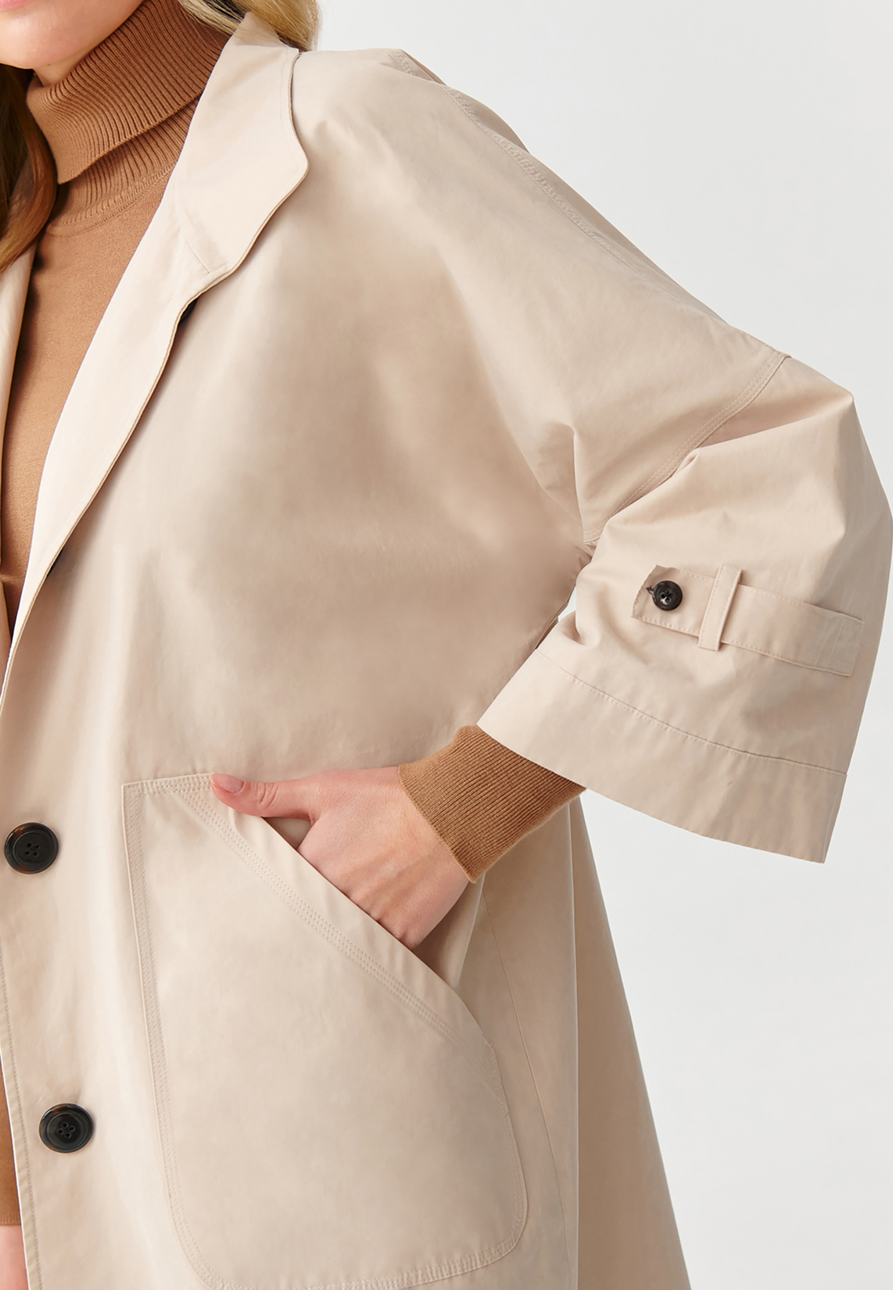 DÁMSKÝ PLÁTĚNÝ OVERSIZE KABÁT S PODŠÍVKOU - MORIWIA