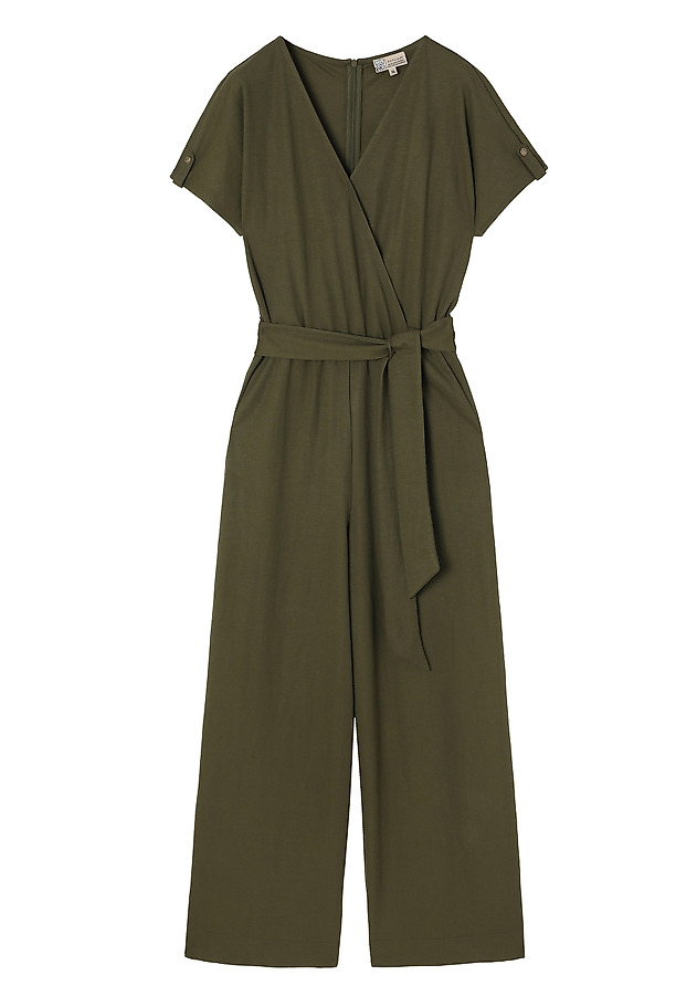 LOOSE-FITTING VISCOSE JUMPSUIT - KOREKI LOOSE-FITTING VISCOSE JUMPSUIT - KOREKI KHAKI 6
