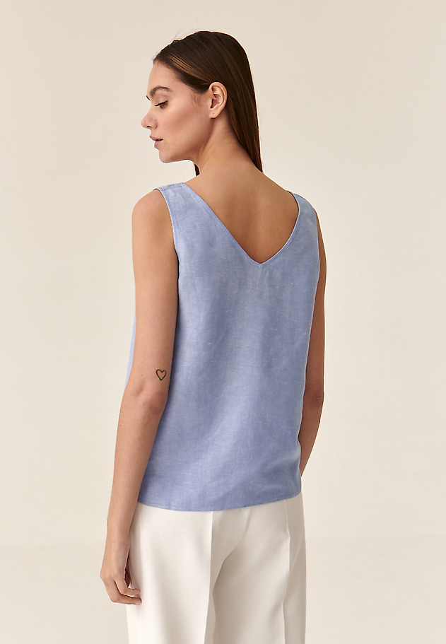 LADIES' SLEEVELESS BLOUSE AMAIA LADIES' SLEEVELESS BLOUSE AMAIA BLUE 3