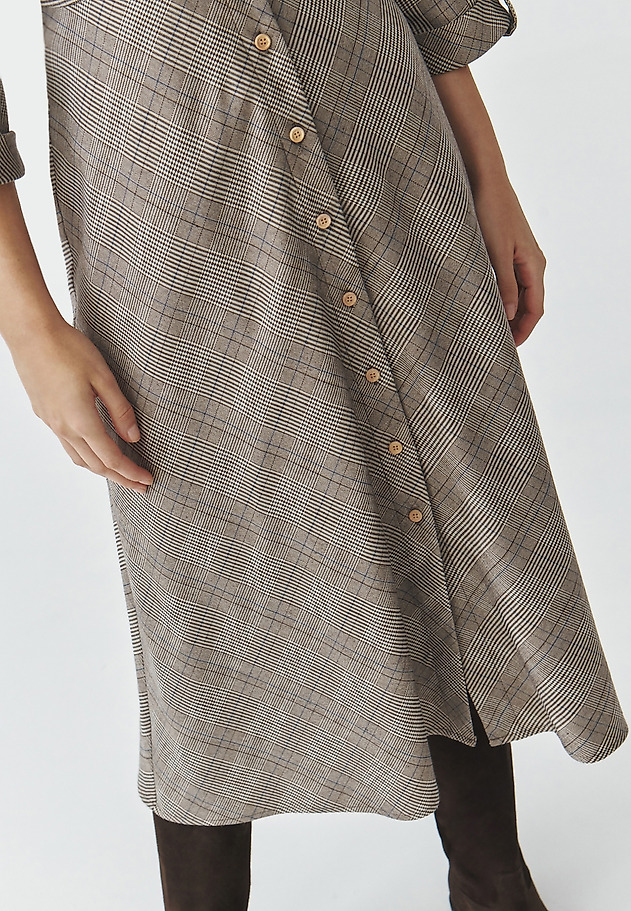FABRIC CHECKERED MIDI DRESS — SAMOTALI 1 FABRIC CHECKERED MIDI DRESS — SAMOTALI 1 MULTIKOLOR 5
