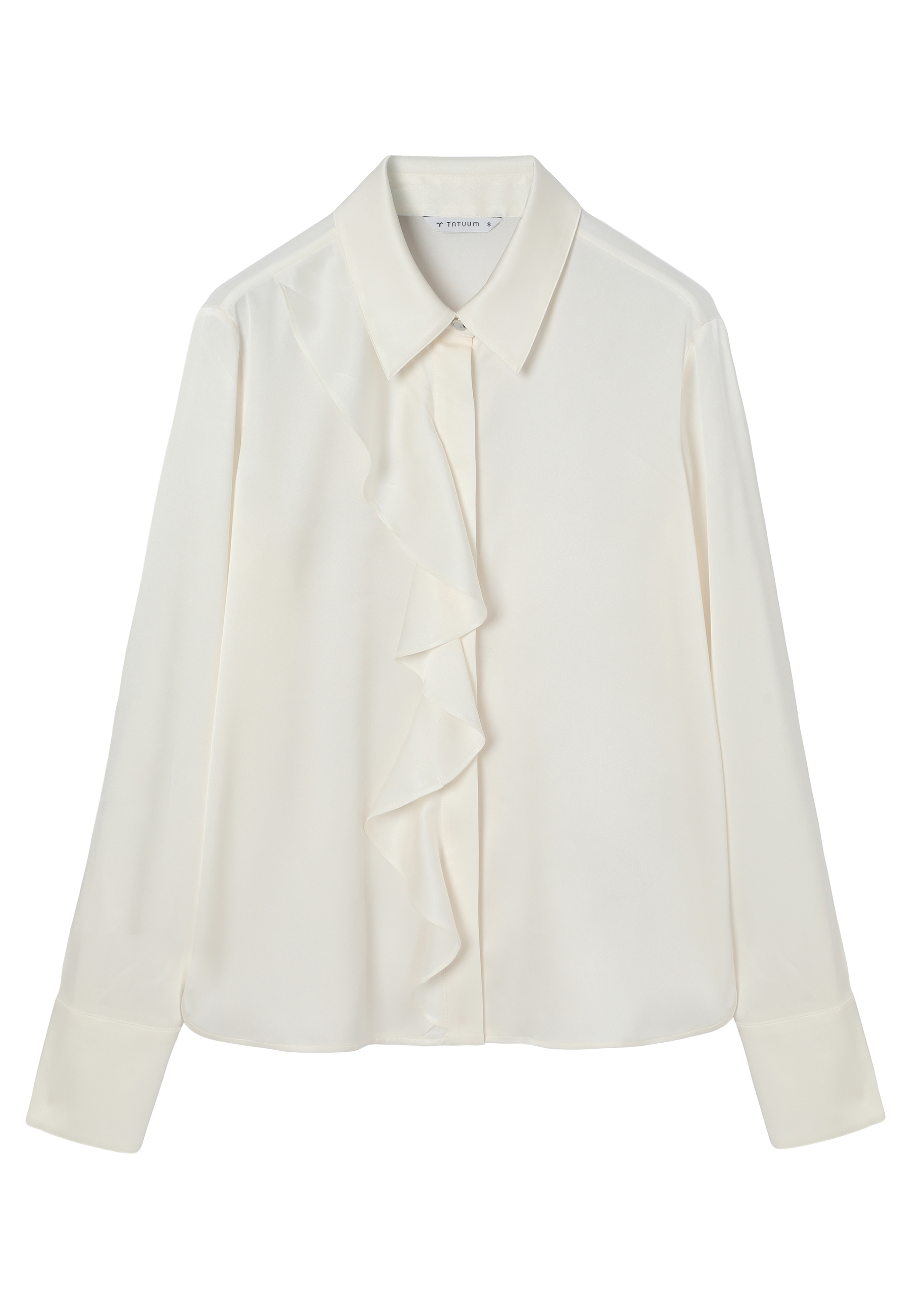 SATYNOWA KOSZULA Z JEDWABIEM - SILIKA ECRU 2