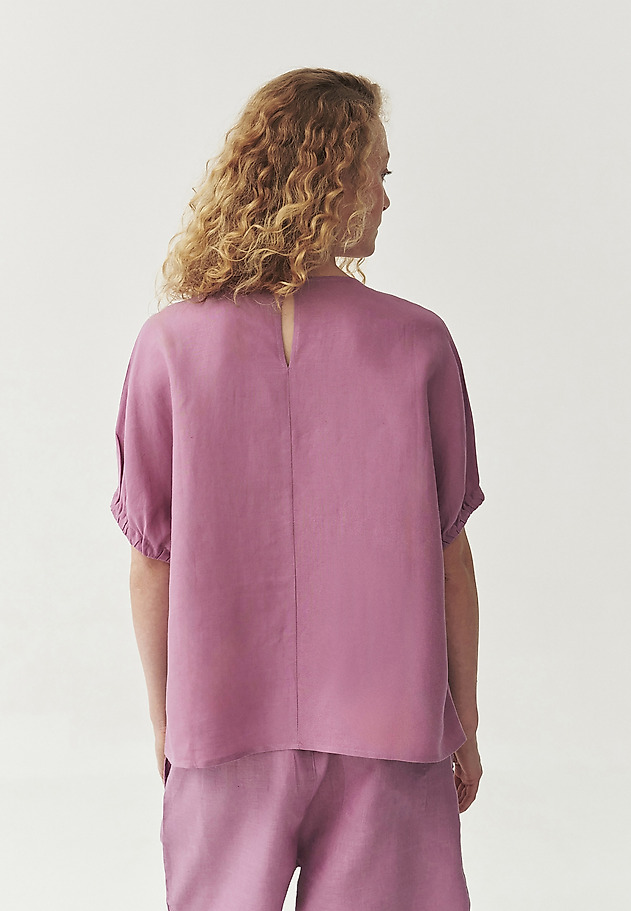 LINEN-VISCOSE BLOUSE - MALAGA LINEN-VISCOSE BLOUSE - MALAGA FIOLETOWY 3