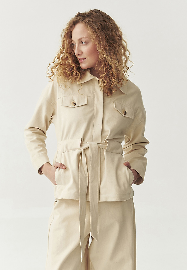 COTTON JACKET WITH BELT - LAGOS COTTON JACKET WITH BELT - LAGOS ŻÓŁTY 2