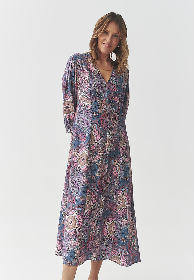 VISCOSE DRESS WITH UNIQUE PATTERN — KASIDI VISCOSE DRESS WITH UNIQUE PATTERN — KASIDI MULTIKOLOR 2