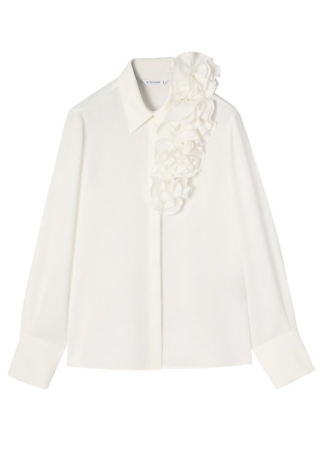 WOVEN SHIRT WITH FLORAL DETAILS - CRISTAL WOVEN SHIRT WITH FLORAL DETAILS - CRISTAL ECRU 6