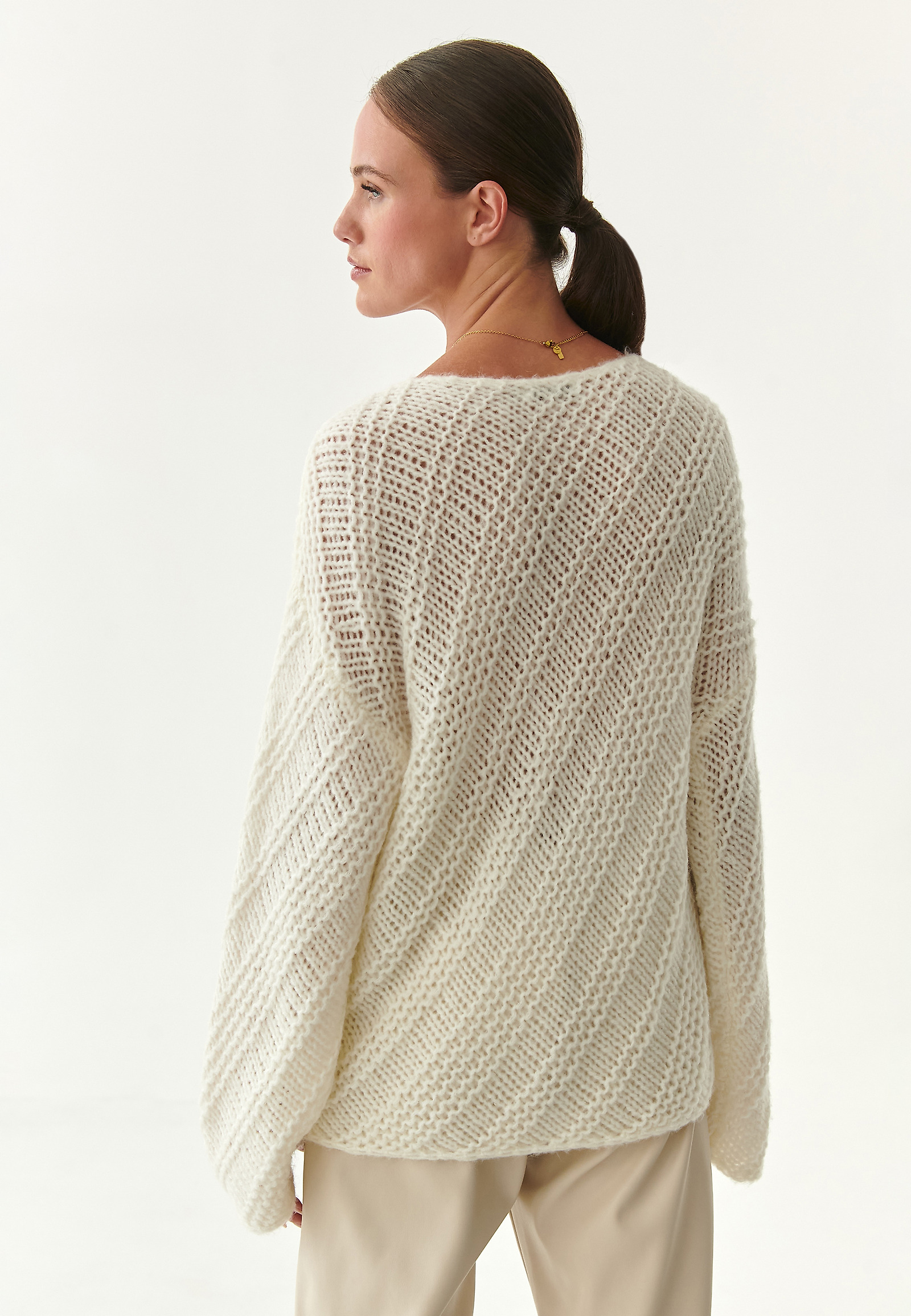 LADIES' PULLOVER WITH MOHAIR KESTA LADIES' PULLOVER WITH MOHAIR KESTA ECRU 84598