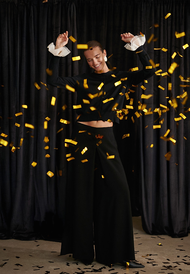 BLACK TROUSERS WITH VERY WIDE LEGS - MARKO BLACK TROUSERS WITH VERY WIDE LEGS - MARKO BLACK 1