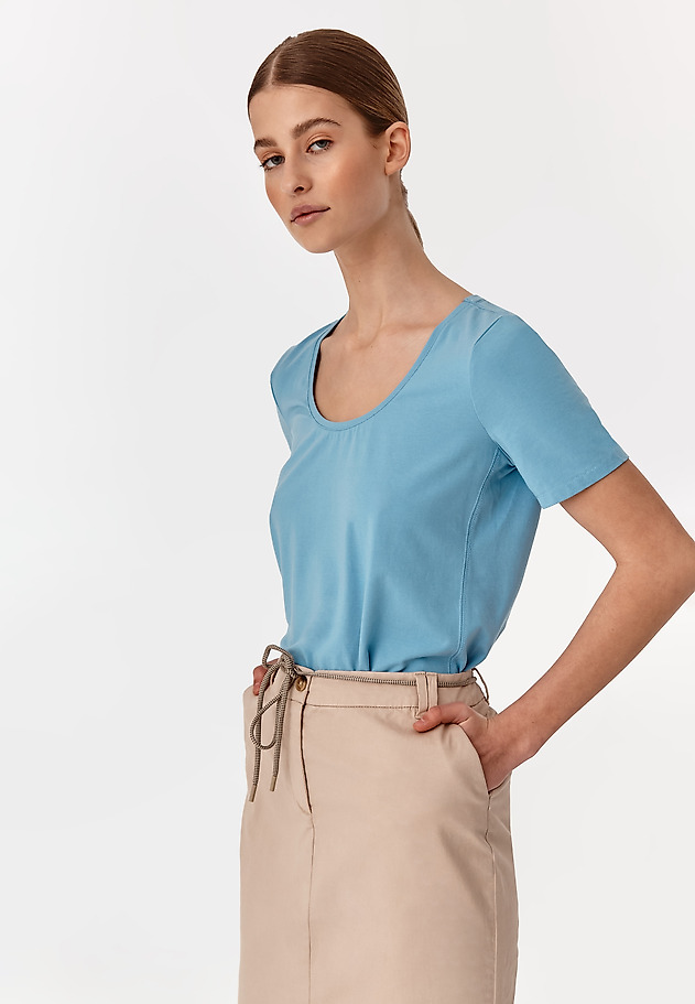 LADIES' KNITTED T-SHIRT AMO LADIES' KNITTED T-SHIRT AMO BLUE 1
