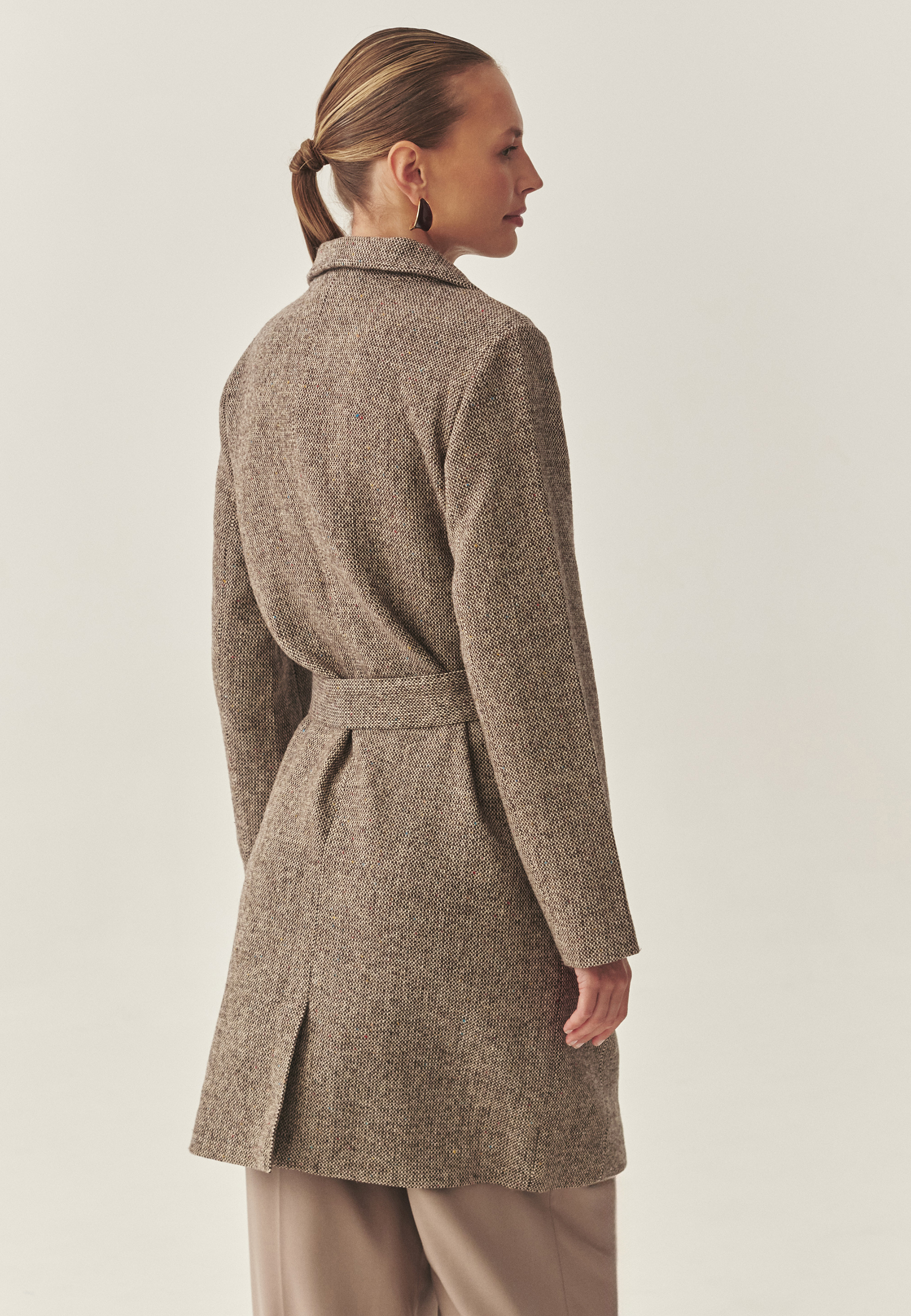 PALTON DE DAMĂ, DIN ȚESĂTURĂ CU MODEL MELANGE - DARKIA MULTICOLOR 2