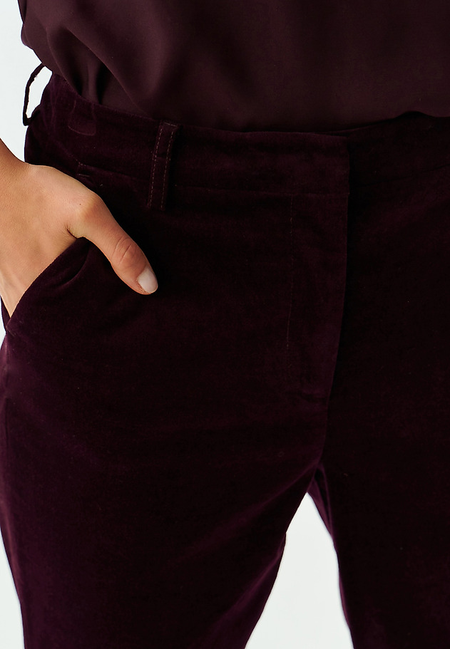 WELMA PANTALONI DE DAMĂ DIN CATIFEA WELMA PANTALONI DE DAMĂ DIN CATIFEA ROȘU 5