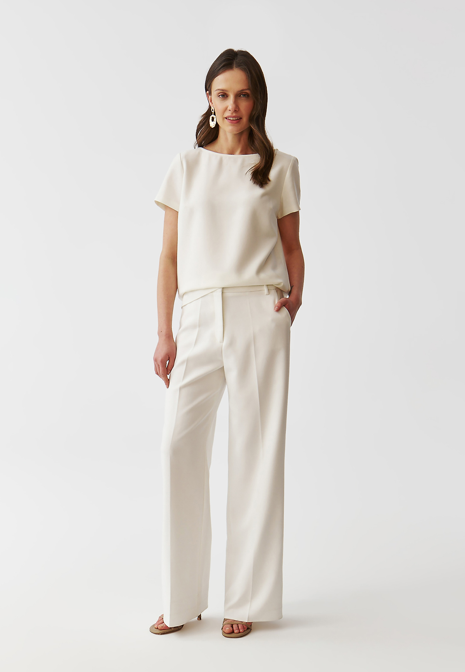 ELEGANTNA ŽENSKA BLUZA S KRATKIMI ROKAVI - LAMIRA ELEGANTNA ŽENSKA BLUZA S KRATKIMI ROKAVI - LAMIRA ECRU 96338