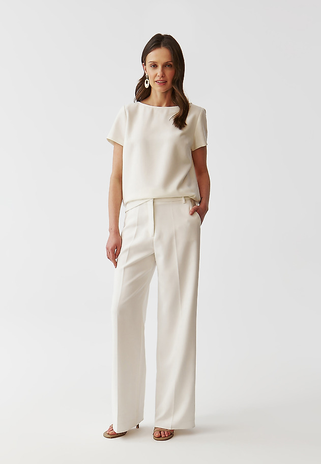 ELEGANTNA ŽENSKA BLUZA S KRATKIMI ROKAVI - LAMIRA ELEGANTNA ŽENSKA BLUZA S KRATKIMI ROKAVI - LAMIRA ECRU 2