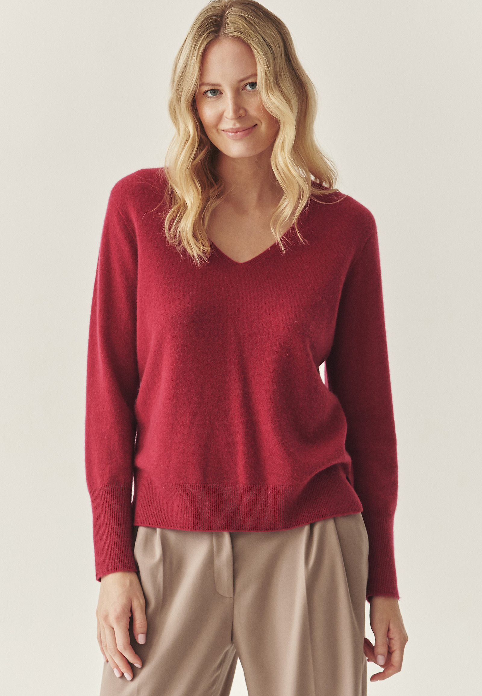 KASZMIROWY SWETER - ANISTON KASZMIROWY SWETER - ANISTON CZERWONY 117468