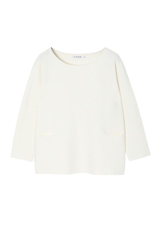 CLASSIC LADIES' JUMPER WITH 3/4 SLEEVES AND POCKETS — ADELLE CLASSIC LADIES' JUMPER WITH 3/4 SLEEVES AND POCKETS — ADELLE ECRU 5