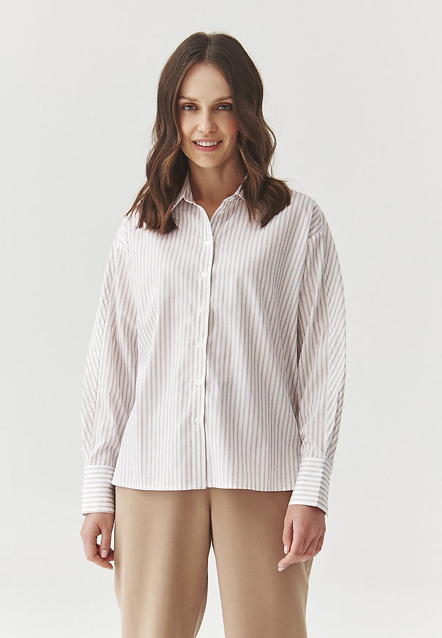 STRIPED COTTON SHIRT — NAYA STRIPED COTTON SHIRT — NAYA ECRU 7