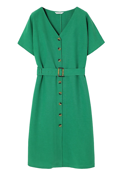LYOCELL WOVEN DRESS - LORIA GREEN 2