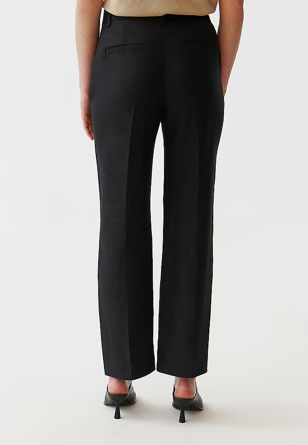 STYLOWE LNIANE SPODNIE DAMSKIE - LANKA 1 STYLOWE LNIANE SPODNIE DAMSKIE - LANKA 1 CZARNY 3