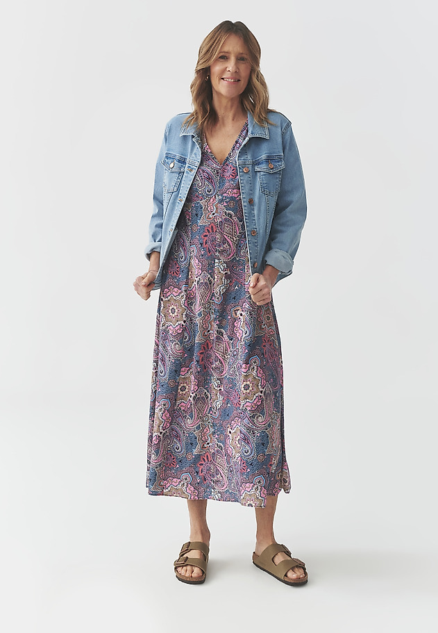 VISCOSE DRESS WITH UNIQUE PATTERN — KASIDI VISCOSE DRESS WITH UNIQUE PATTERN — KASIDI MULTIKOLOR 6