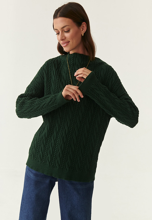 SWETER DAMSKI Z GOLFEM WENWENA 1 SWETER DAMSKI Z GOLFEM WENWENA 1 ZIELONY 3