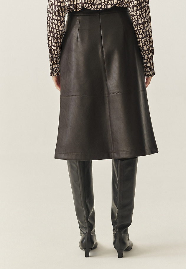 IMITATION LEATHER MIDI SKIRT - SANO IMITATION LEATHER MIDI SKIRT - SANO BROWN 5