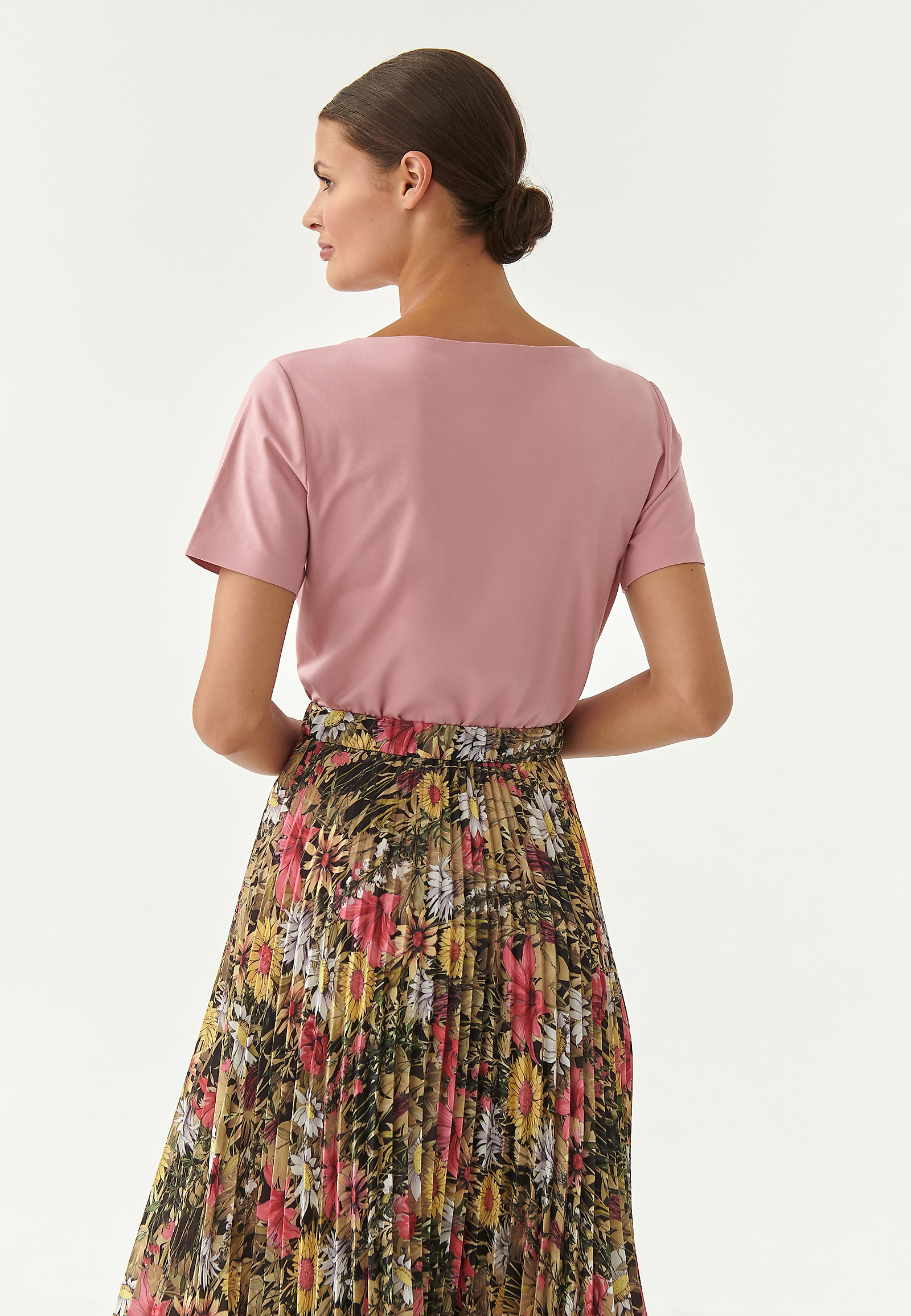 LADIES' SIMPLE SHORT SLEEVE BLOUSE MIKAJA LADIES' SIMPLE SHORT SLEEVE BLOUSE MIKAJA PINK 80984