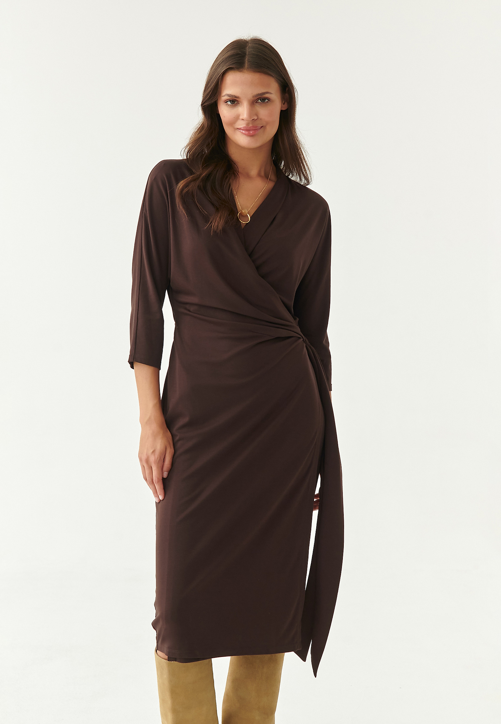 LADIES' WRAP DRESS MIROKO LADIES' WRAP DRESS MIROKO BROWN 81427
