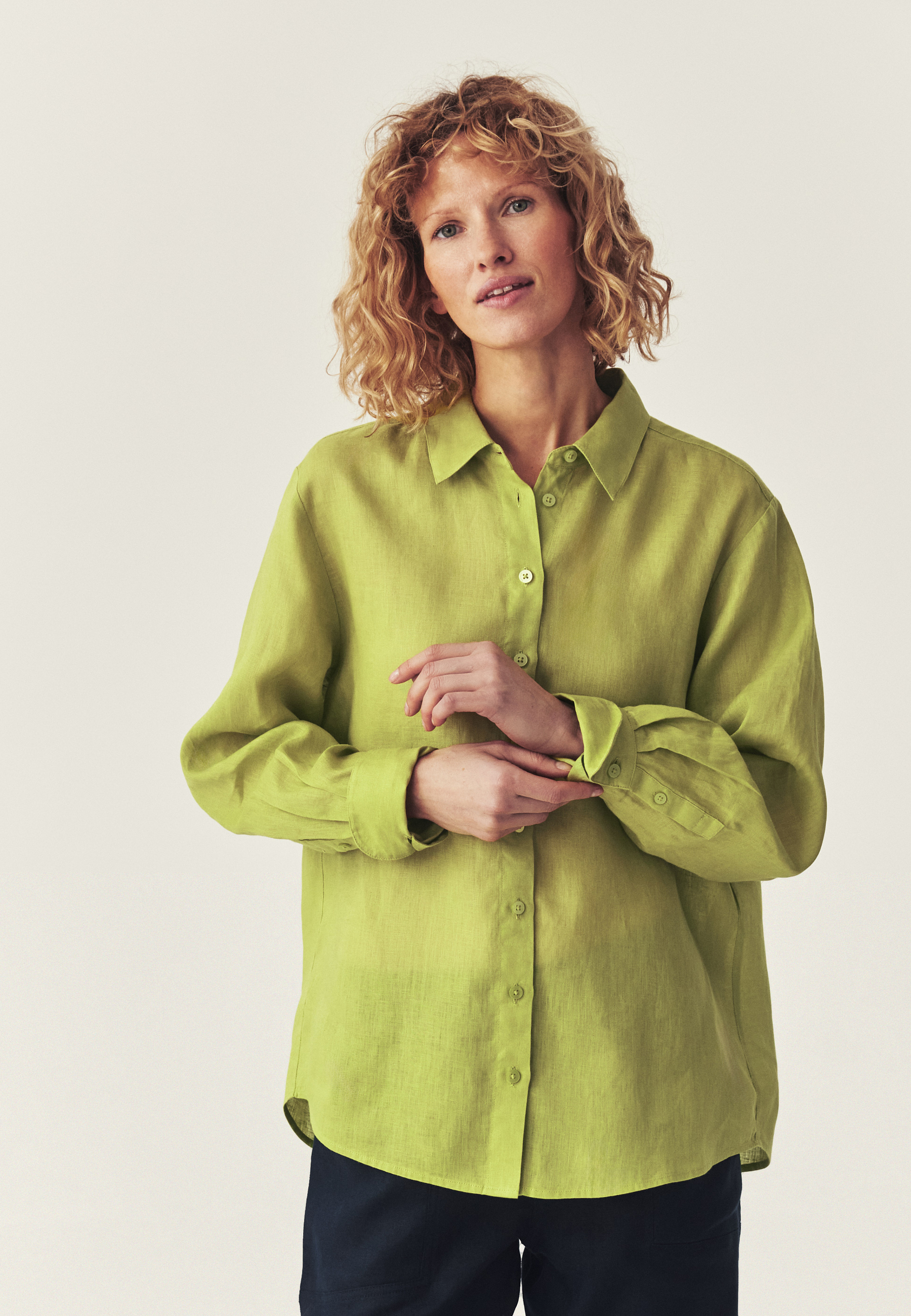 KLASYCZNA KOSZULA Z LNU - ELWI ZIELONY 2