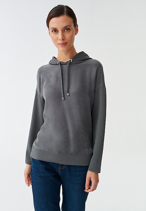 LADIES’ SWEATSHIRT WITH A HOOD MINIKA GREY 2