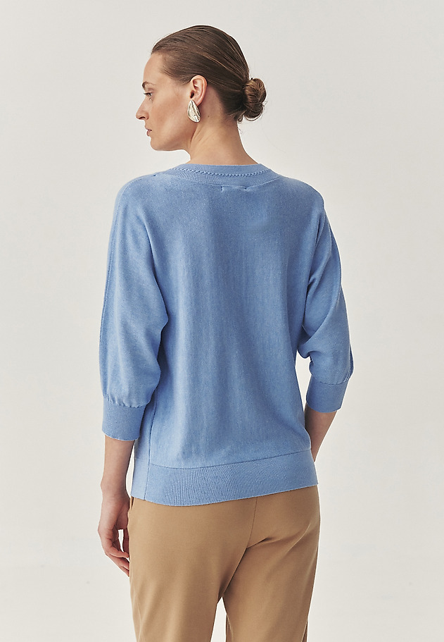 LÉGKONDI JUMPER, LÉLEGZŐ PAMBAN KÉSZÜLT KEVERÉKBŐL - ASEL LÉGKONDI JUMPER, LÉLEGZŐ PAMBAN KÉSZÜLT KEVERÉKBŐL - ASEL KÉK 2