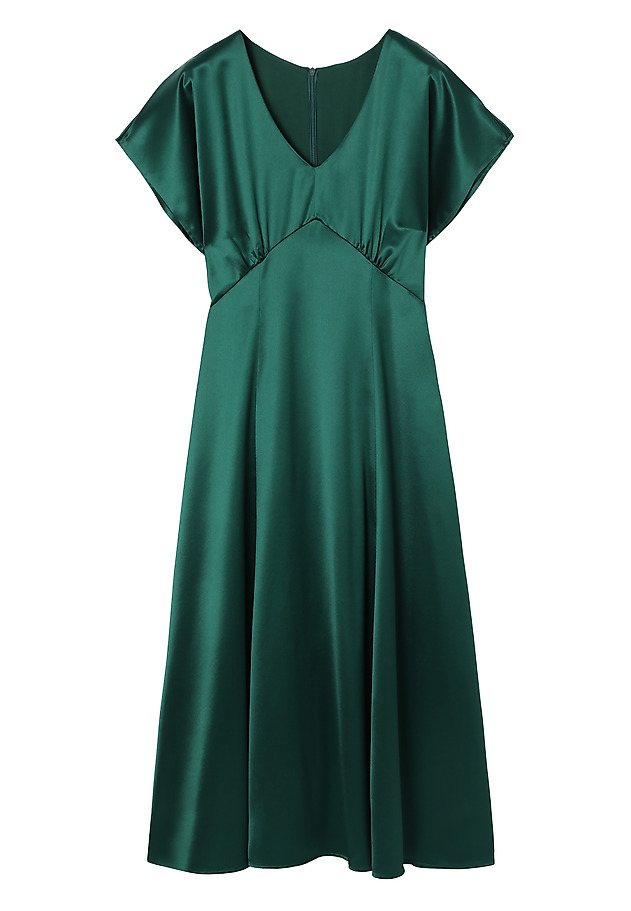 LADIES' SATIN WOVEN DRESS — OTESSANA LADIES' SATIN WOVEN DRESS — OTESSANA ZIELONY 6