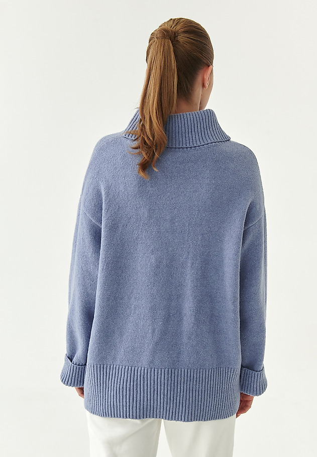 DAMSKI SWETER Z GOLFEM VELA DAMSKI SWETER Z GOLFEM VELA NIEBIESKI 2