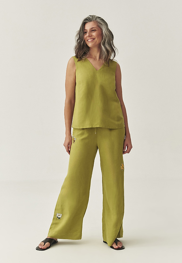 PANTALONI DIN IN VISCOSĂ - PULIONA PANTALONI DIN IN VISCOSĂ - PULIONA VERDE 7